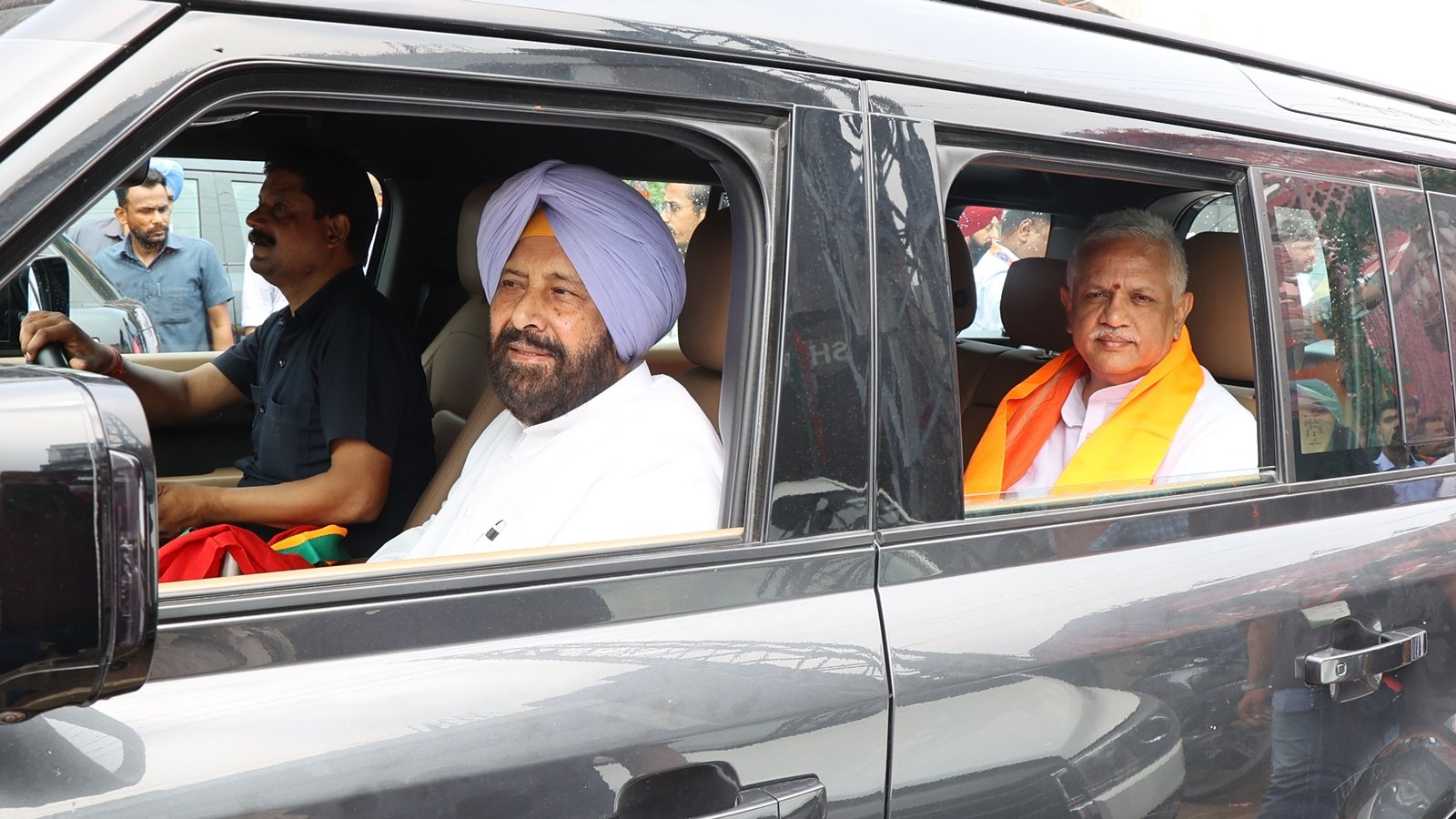 BJPs national general secretary organisationBL Santosh right and state president Kewal Dhillon after a meeting in Ludhiana on Tuesday. Express Photo by Gurmeet Singh 20260906201214 qiqwiv